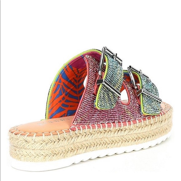 Gianni Bini Rhinestone Banded Flatforms - Picture 2 of 9